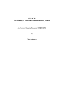 by STANCE: The Making of a Peer-Reviewed Academic Journal