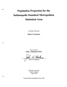 - Population Projection for the Indianapolis Standard Metropolitan Statistical Area