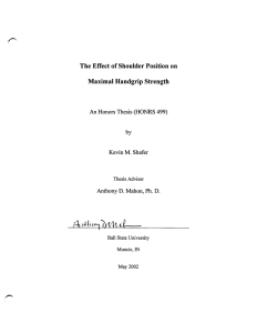 The Effect of Shoulder Position on Maximal Handgrip Strength by