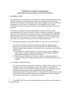 Washkewicz College of Engineering Requirements and Procedures for Tenure &amp; Promotion INTRODUCTION