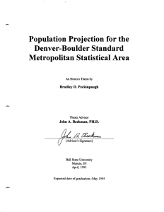 - Population Projection for the Denver-Boulder Standard Metropolitan Statistical Area