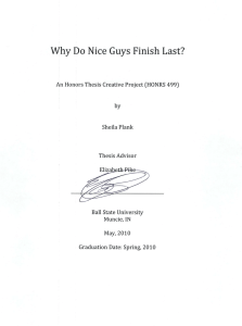 Why Do  Nice Guys  Finish Last? by