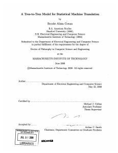 A  Tree-to-Tree  Model  for  Statistical ... by Brooke  Alissa  Cowan