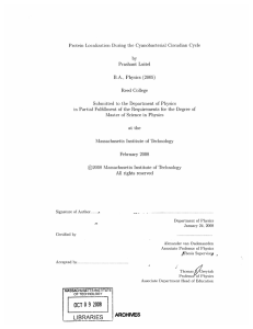 Protein  Localization  During  the  Cyanobacterial ... by Prashant  Luitel (2005)