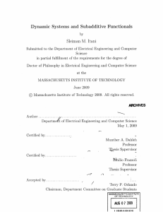 Dynamic  Systems  and  Subadditive  Functionals