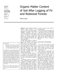 Organic Matter Content of Soil After Logging of Fir and Redwood Forests
