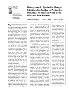 Metasystox-R,  Applied in Mauget Injectors, Ineffective in Protecting Western Pine Beetles