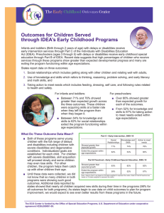 Outcomes for Children Served through IDEA’s Early Childhood Programs