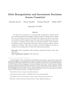 Debt Renegotiation and Investment Decisions Across Countries ∗ Giovanni Favara