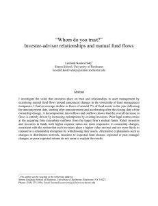 “Whom do you trust?” Investor-advisor relationships and mutual fund flows