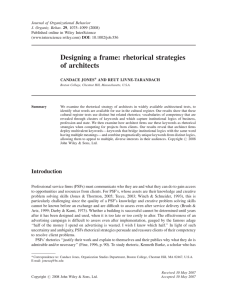 Journal of Organizational Behavior J. Organiz. Behav. 29, 1075–1099 (2008)
