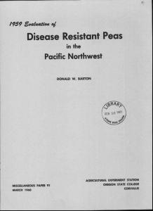 Disease Resistant Peas Pacific Northwest in the 1959 Ecietemataa