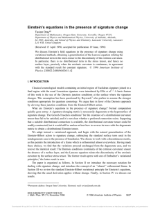 Einstein’s equations in the presence of signature change Tevian Dray