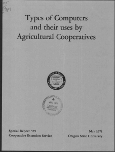 Types of Computers and their uses by Agricultural Cooperatives Special Report 329