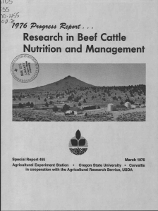 Research in Beef Cattle Nutrition and Management op ReAent .