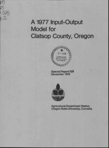 A 1977 Input-Output Model for Clatsop County, Oregon 59\5