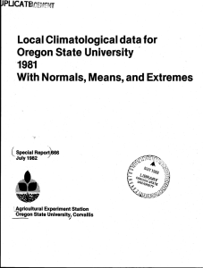 Local Climatological data for Oregon State University 1981 With Normals, Means, and Extremes