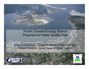 Pacific Coastal Ecology Branch Physical and Water Quality Data