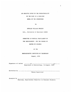 AN ANALYTIC  STUDY OF  THE PREDICTABILITY OF FLOW