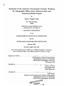 Dynamics  of  the  Antarctic  Circumpolar ... for  Topographic  Effects  from  Altimeter ...