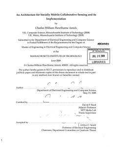 An  Architecture for Socially  Mobile  Collaborative ... Implementation Charles William  Hawthorne Amick