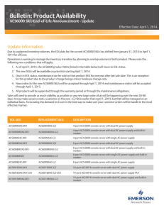Bulletin: Product Availability Update Information ACS6000 SKU End-of-Life Announcement - Update