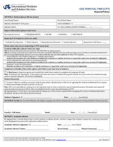 LESS THAN FULL TIME (LTFT) Request/Policies
