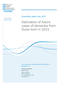 Estimation of future cases of dementia from those born in 2015