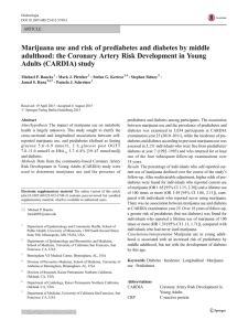 Marijuana use and risk of prediabetes and diabetes by middle