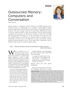Outsourced Memory: Computers and Conversation Article