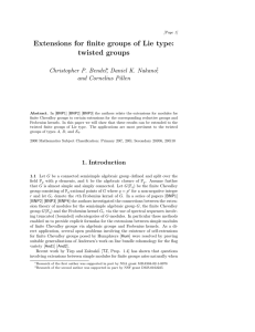 Extensions for finite groups of Lie type: twisted groups Christopher P. Bendel