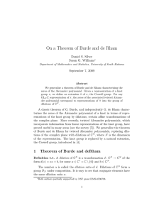 On a Theorem of Burde and de Rham Daniel S. Silver