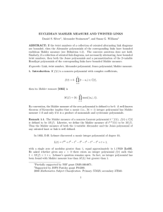 EUCLIDEAN MAHLER MEASURE AND TWISTED LINKS Daniel S. Silver , Alexander Stoimenow