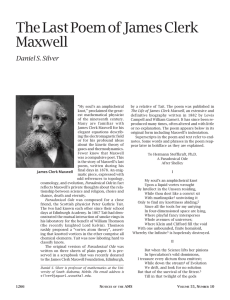 The Last Poem of James Clerk Maxwell Daniel S. Silver