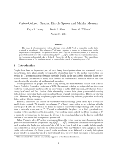 Vertex-Colored Graphs, Bicycle Spaces and Mahler Measure Kalyn R. Lamey