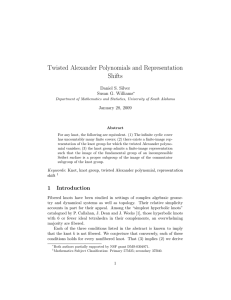 Twisted Alexander Polynomials and Representation Shifts Daniel S. Silver Susan G. Williams