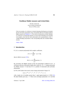 Euclidean Mahler measure and twisted links D S S A