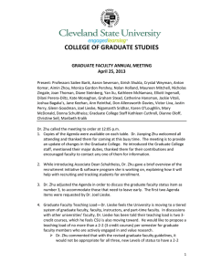 COLLEGE OF GRADUATE STUDIES GRADUATE FACULTY ANNUAL MEETING April 25, 2013