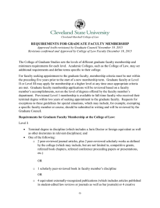 REQUIREMENTS FOR GRADUATE FACULTY MEMBERSHIP