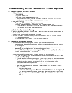 Academic Standing, Petitions, Graduation and Academic Regulations