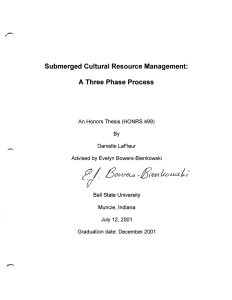 .. Submerged Cultural  Resource Management: A Three Phase Process
