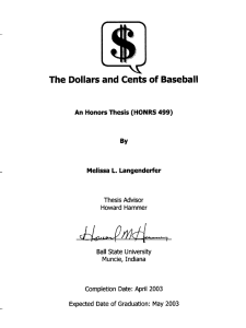 The Dollars and Cents of Baseball