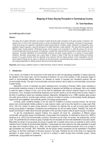 Mapping of Green Buying Perception in Developing Country Dr. Tanti Handriana