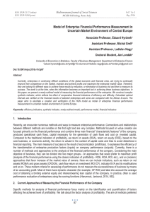 Model of Enterprise Financial Performance Measurement in