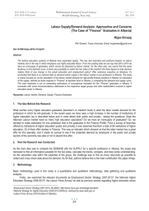 Labour Supply/Demand Analysis: Approaches and Concerns Mediterranean Journal of Social Sciences