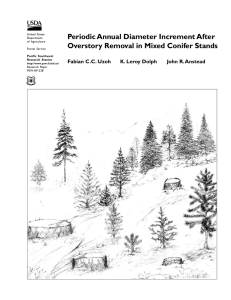 Periodic Annual Diameter Increment After Overstory Removal in Mixed Conifer Stands