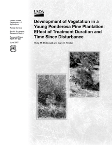 Development of Vegetation in a Young Ponderosa Pine Plantation: Time Since Disturbance