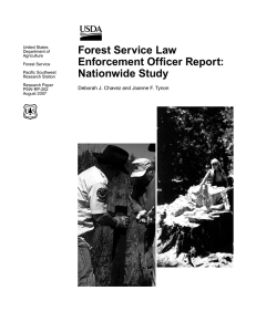 Forest Service Law Enforcement Officer Report: Nationwide Study