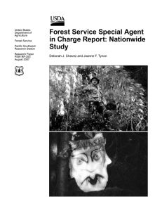 Forest Service Special Agent in Charge Report: Nationwide Study