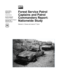 Forest Service Patrol Captains and Patrol Commanders Report: Nationwide Study